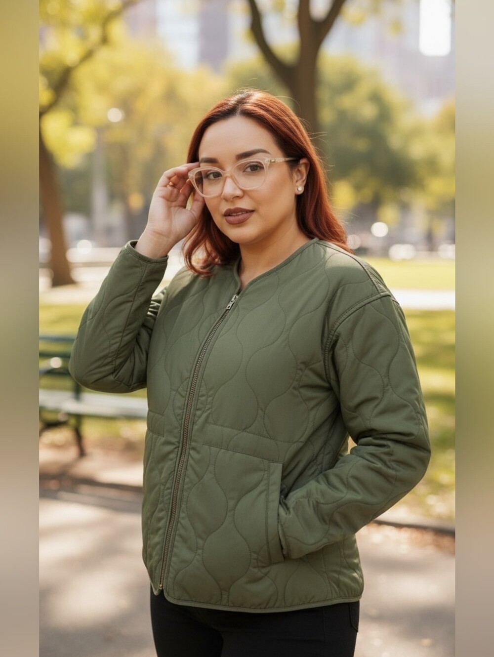 Quilted Olive Green Jacket
